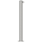 Stainless steel post |  76 mm | without decorative ring | stationary, to be fixed by plugswith base plate  150 x 5 mm | without lock | with 1 eyelet